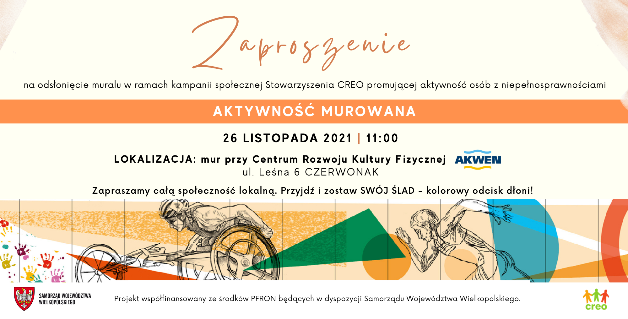 Zaproszenie na imprezę odsłonięcia muralu w Czerwonaku